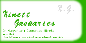 ninett gasparics business card